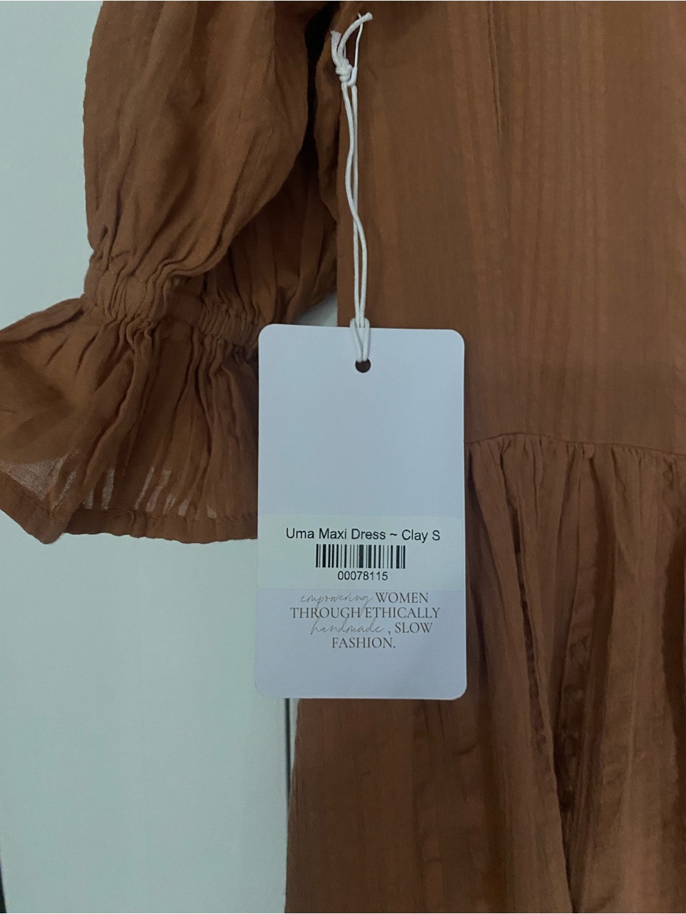 Daughters of India Uma Maxi Dress Clay Small NWT Sold Out on the Website - Picture 9 of 9
